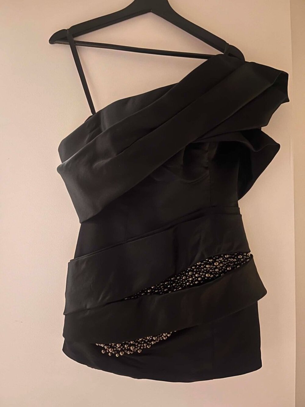 Vintage McCaffrey Couture Black Embellished Mini Dress Sz 2